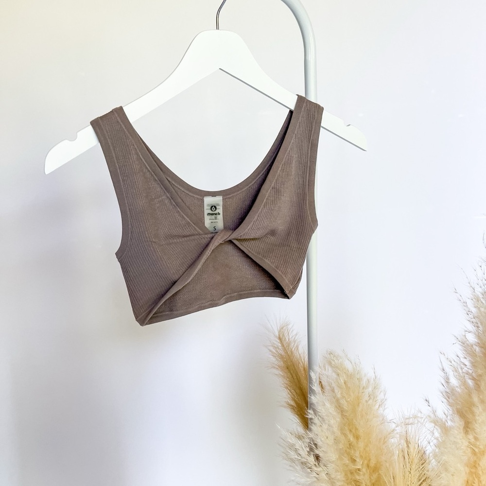 Gray Ribbed Bra Top Medium - Picture 3 of 3